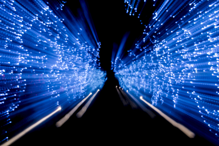 bokeh ornamental lights background with zoom effect,zoom burst light of christmas tree,abstract.の写真素材