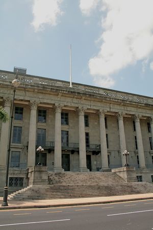 Across the road lies the parliament houseの写真素材