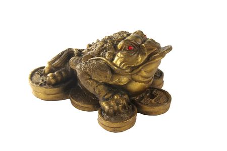 Money Frog - Feng Shui Item for Business Wealth Isolatedの写真素材