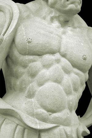 Rock Hard Abs on a stone statueの写真素材