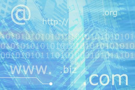 Web Collage Wallpaper Background in Blue and Whiteの写真素材