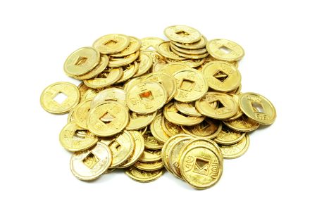 business concept of wealth in asia in the form of chinese coinsの写真素材