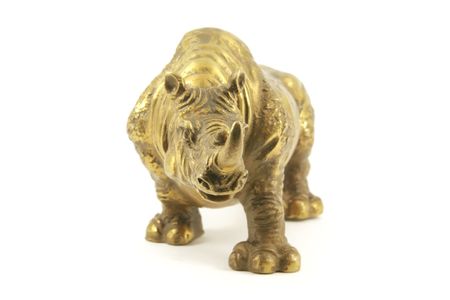 Rhino in bronze alloy commonly used in feng shui for protectionの写真素材