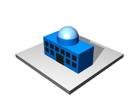 Head Main Office - Industrial Manufacturing Diagram Set in Blue