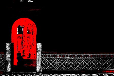 An Asian Temple Mystical Doorway Abstract Illustrationの写真素材