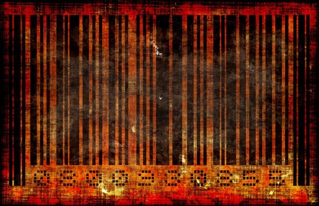 Shopping Consumerism Barcode on Rust Grunge Artの写真素材