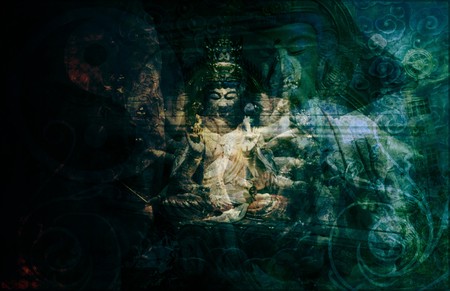 Asia Abstract Art Buddha as a Background
