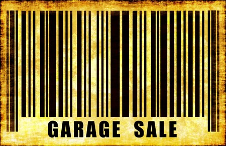 Garage Sale Sign on Abstract Art Backgroundの写真素材