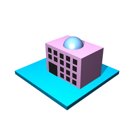 Office Building Cartoon Icon Isolated on White