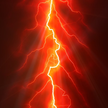 Lightning Bolt Forked Against a Dark Sky