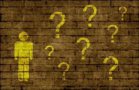 Hitting a Brick Wall as Concept Backgroundの写真素材