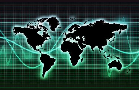 Online Business Background With Art Glowing Lines