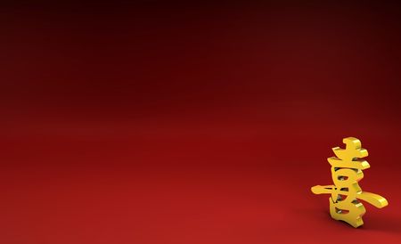 Happiness Gold Chinese Calligraphy on Red Artの写真素材