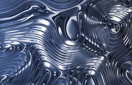 Blue Liquid Metal Wild Clean Ripple Texture の写真素材