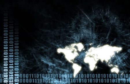 Futuristic Technology Data Flow as Art Abstractの写真素材