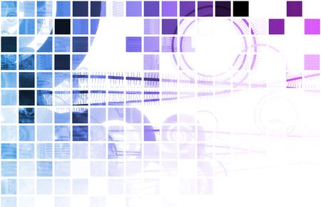 Blue Creative Artistic Fractal as Mosaic Designの写真素材