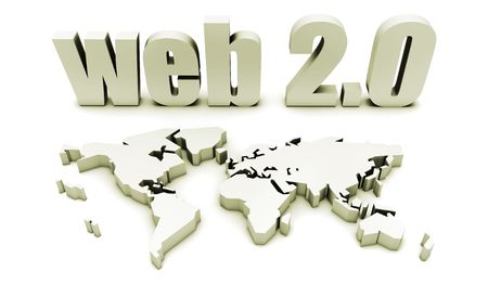 Web 2.0 with 3d Globe Map Conceptの写真素材
