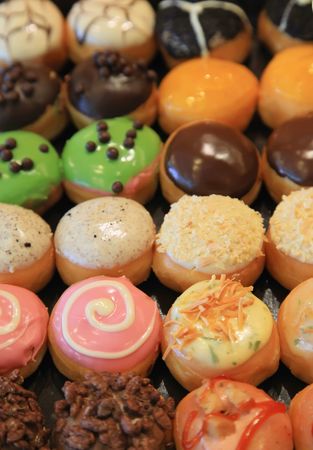 Mixed Donuts with Toppings and Flavors Icingの写真素材