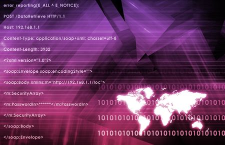 Worldwide Network Media in a Purple Abstractの写真素材