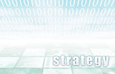 Strategy on a Clear Blue Tech Backgroundの写真素材