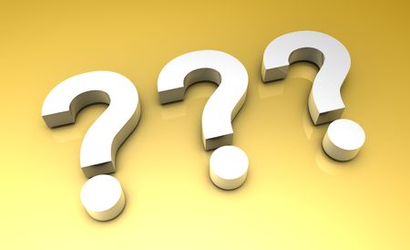 Question Marks in Metal Gold Texture Backgroundの写真素材