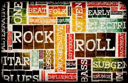 Rock and Roll Music Poster Art as Background Rock and Roll Music Poster Art as Background