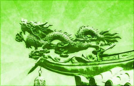 Japanese Dragon in a Temple With Focusの写真素材
