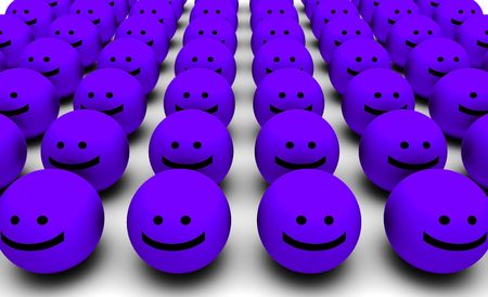 Shiny Happy People Smiling Faces in 3dの写真素材