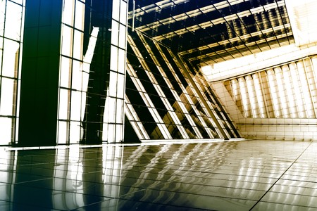 Blue Yellow Creative Abstract Wallpaper Background With Perspectiveの写真素材