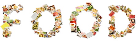 Food Menu Collage in Letters of Alphabet Food Menu Collage in Letters of Alphabet