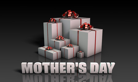 Mother's Day Gifts With Elegant Red Ribbonsの写真素材