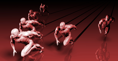 Running a Marathon or Race as Sports Conceptの写真素材