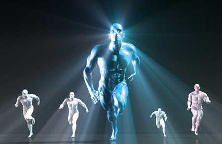 Determination or Determined Leader Leading the Teamの写真素材