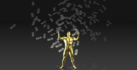 Make Money Easily with Money Dropping on Whiteの写真素材