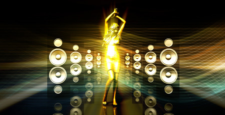 Disco Lady Dancing in a Nightclub as Conceptの写真素材
