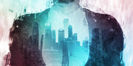 Businessman Corporate Cityscape Urban Scene City Buildings Conceptの写真素材