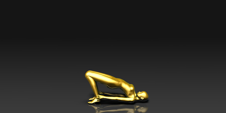 Yoga Pose, the Bridge Basic Poses Guideの写真素材