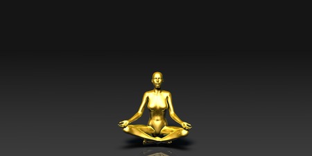Yoga Pose, the Lotus Position Basic Poses Guideの写真素材