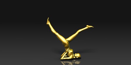 Yoga Pose, the Leg Stretch Basic Poses Guideの写真素材