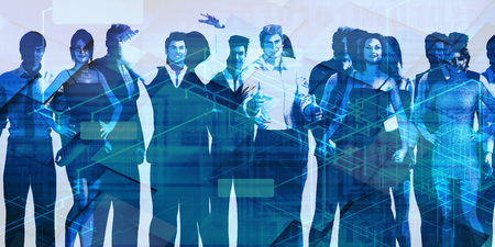 Teamwork and Striving for Success Together in Businessの写真素材