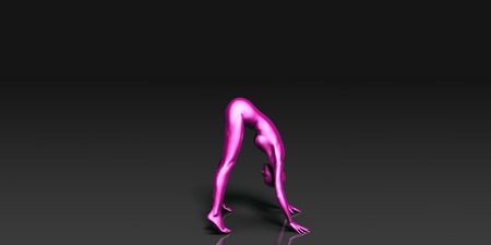 Yoga Class, the Downward Facing Dog Basic Pose Stance