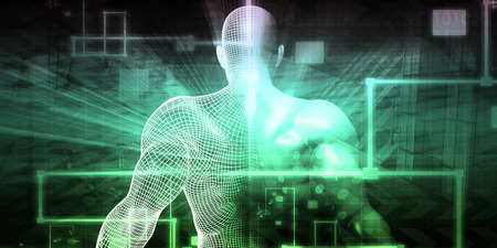 Futuristic Science as a Digital Background Artの写真素材