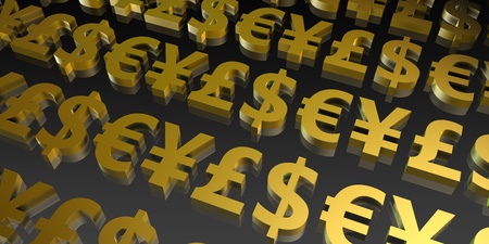 Currency Symbols Abstract Background of the Worldの写真素材