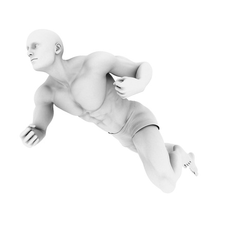 Superhero Pose With a Man in 3d Render Illustrationの写真素材