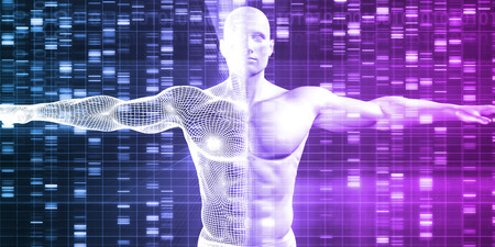 Genetics with Science Data as a Futuristic Conceptの写真素材