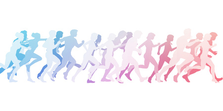 Marathon Run as an Illustration Concept Background on Whiteの写真素材