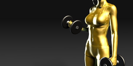 Female Athlete Training with Weights for Strength and Conditioningの写真素材