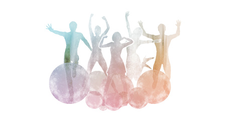 Carefree Lifestyle as a Positive Abstract Backgroundの写真素材