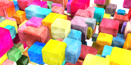 Candy Blocks Abstract on White Background as Art