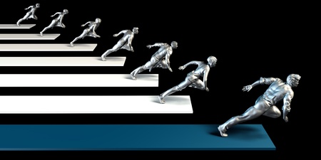 Business Leader or Leadership Concept with Team Racing